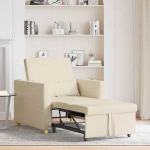 Ausziehbare Schlafcouch Einzel Creme Stoff