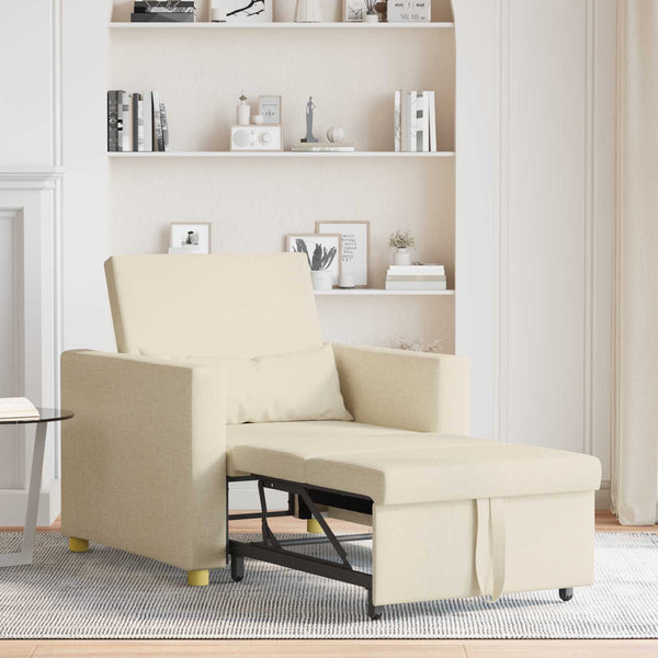 Ausziehbare Schlafcouch Einzel Creme Stoff