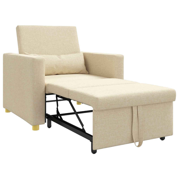 Ausziehbare Schlafcouch Einzel Creme Stoff
