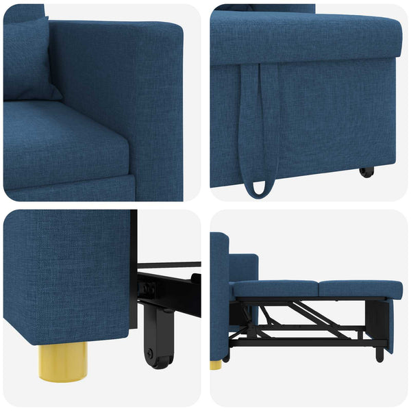 Ausziehbare Schlafcouch Einzelbett Blau