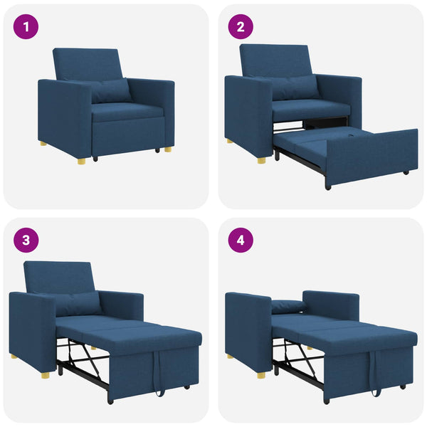 Ausziehbare Schlafcouch Einzelbett Blau