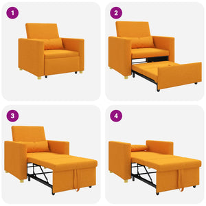 Ausziehbare Schlafcouch Einzel Dunkelgelb