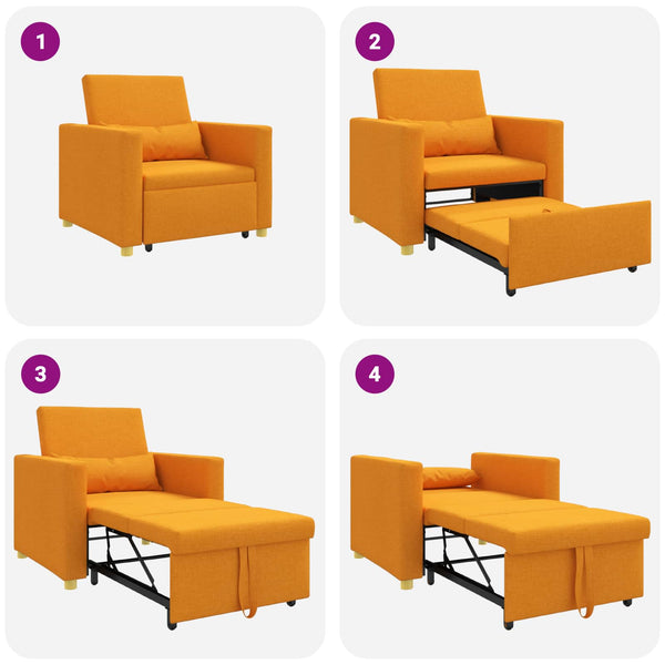 Ausziehbare Schlafcouch Einzel Dunkelgelb