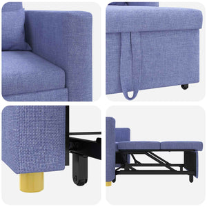Ausziehbare Schlafcouch Jeans Blau 90x165 cm