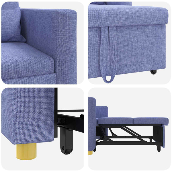 Ausziehbare Schlafcouch Jeans Blau 90x165 cm