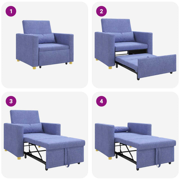 Ausziehbare Schlafcouch Jeans Blau 90x165 cm