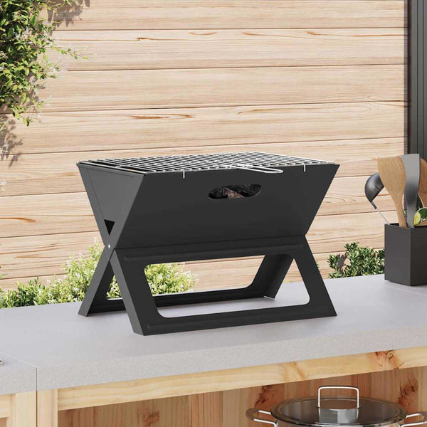Tragbarer Outdoor Grill Stahl Schwarz