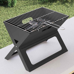 Tragbarer Outdoor Grill Stahl Schwarz