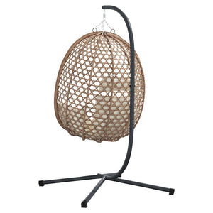 Hängender Ei-Stuhl Hellcreme Poly-Rattan