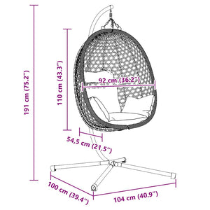 Hängender Ei-Stuhl Hellcreme Poly-Rattan