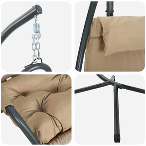 Hängender Ei-Stuhl Taupe
