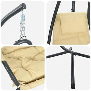 Hängesessel Beige Stahl 196,5 cm
