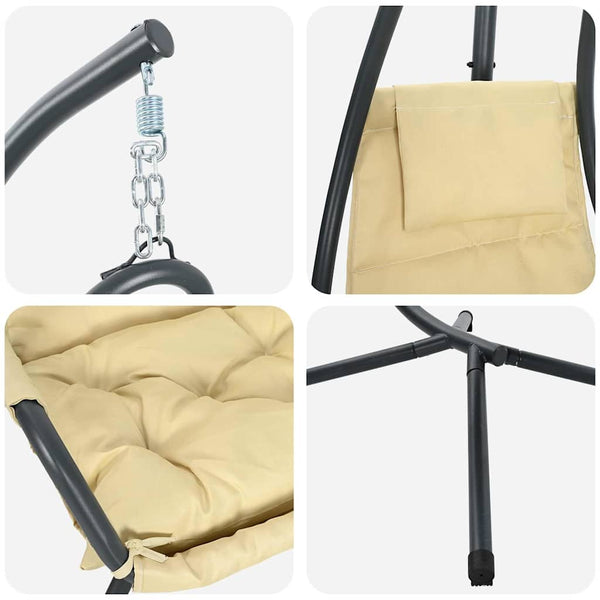 Hängesessel Beige Stahl 196,5 cm