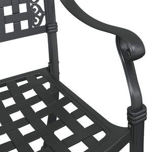 Gartenstühle 2er Set Schwarz Aluminium