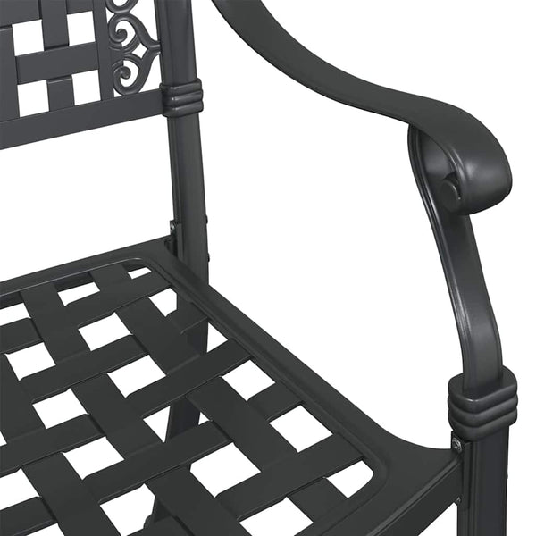 Gartenstühle 2er Set Schwarz Aluminium