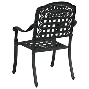 Gartenstühle 2er Set Schwarz Aluminium