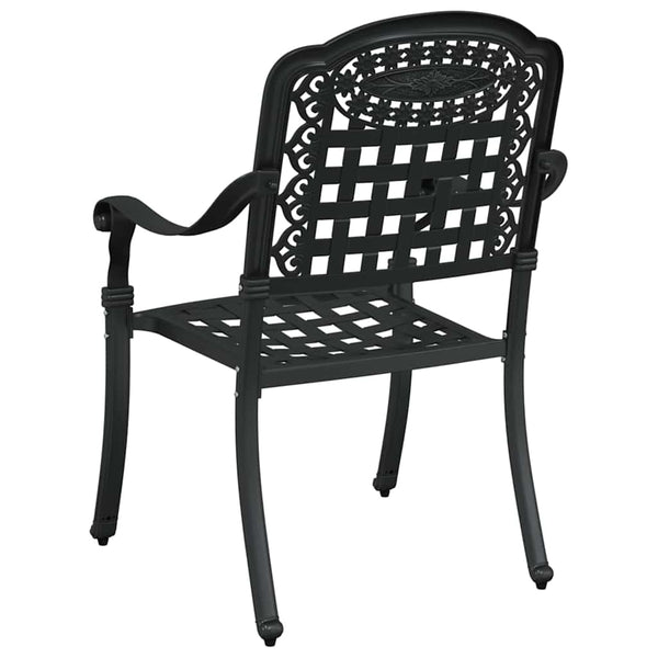 Gartenstühle 2er Set Schwarz Aluminium