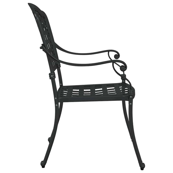 Gartenstühle 2er Set Schwarz Aluminium