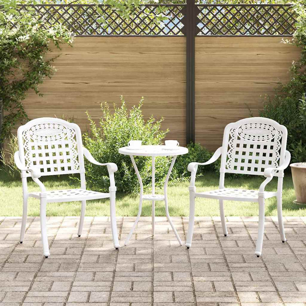 Weiße Gartenstühle 2er Set Aluminium