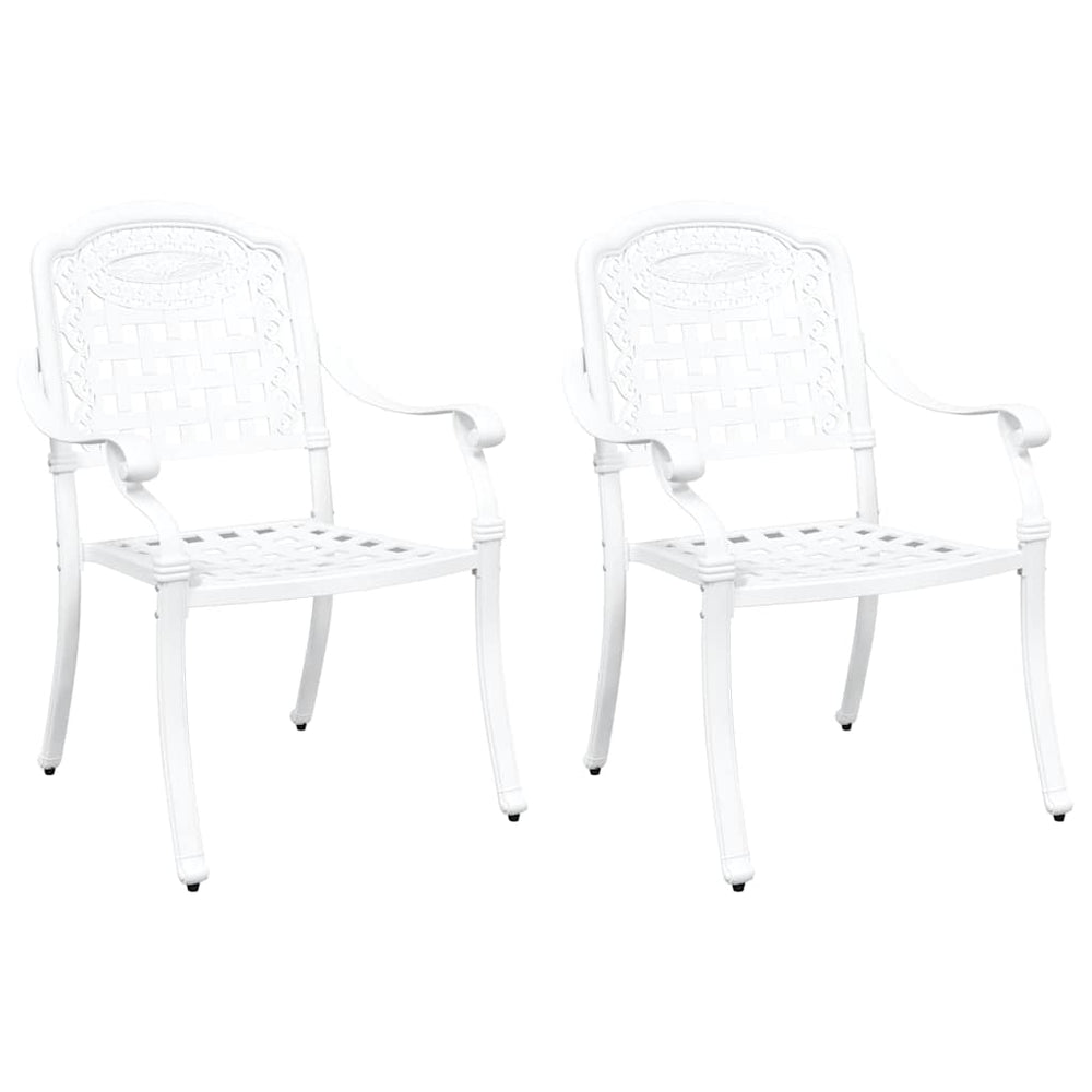 Weiße Gartenstühle 2er Set Aluminium