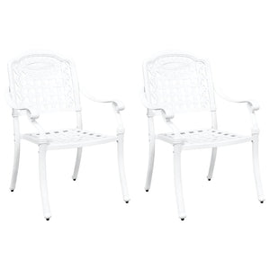 Weiße Gartenstühle 2er Set Aluminium