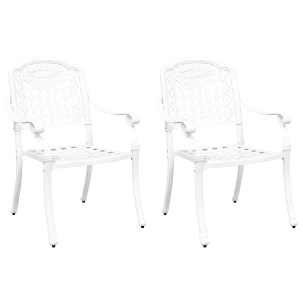 Weiße Gartenstühle 2er Set Aluminium