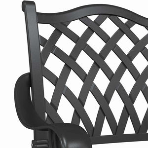 Gartenstuhl 2er Set Schwarz Aluminium
