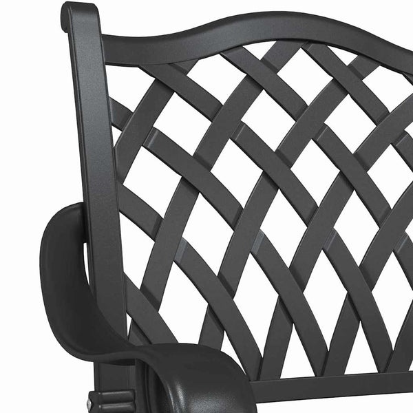 Gartenstuhl 2er Set Schwarz Aluminium