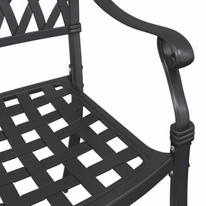 Gartenstuhl 2er Set Schwarz Aluminium