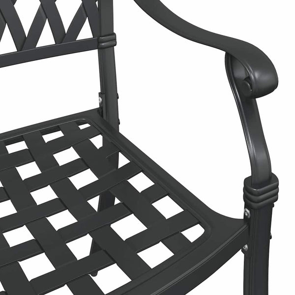 Gartenstuhl 2er Set Schwarz Aluminium