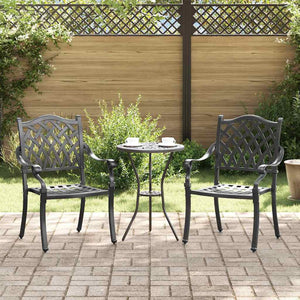 Gartenstuhl 2er Set Schwarz Aluminium