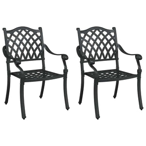 Gartenstuhl 2er Set Schwarz Aluminium