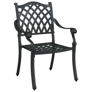 Gartenstuhl 2er Set Schwarz Aluminium
