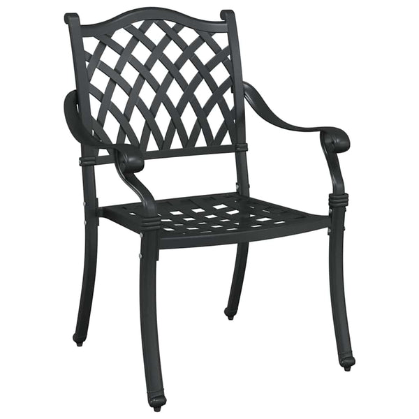 Gartenstuhl 2er Set Schwarz Aluminium