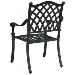 Gartenstuhl 2er Set Schwarz Aluminium