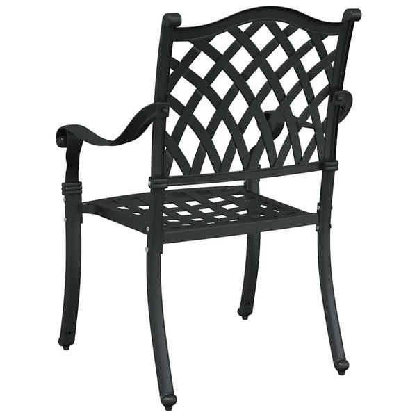 Gartenstuhl 2er Set Schwarz Aluminium