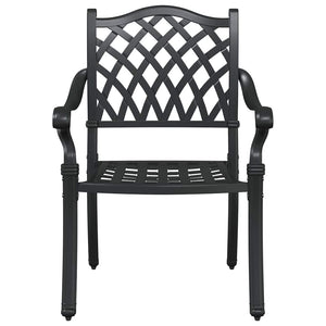 Gartenstuhl 2er Set Schwarz Aluminium