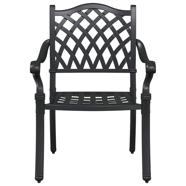 Gartenstuhl 2er Set Schwarz Aluminium