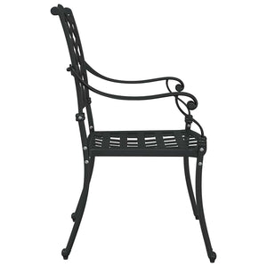 Gartenstuhl 2er Set Schwarz Aluminium