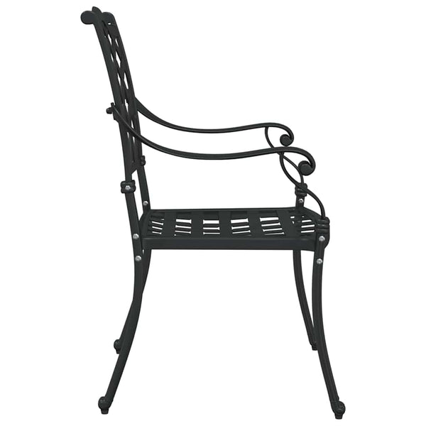 Gartenstuhl 2er Set Schwarz Aluminium
