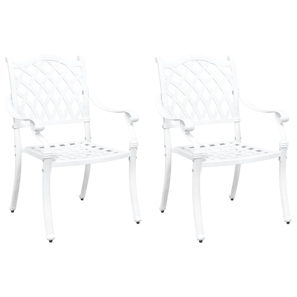 vidaXL Chaises de jardin 2 pcs Blanc 56 x 55 x 92,5 cm Aluminium