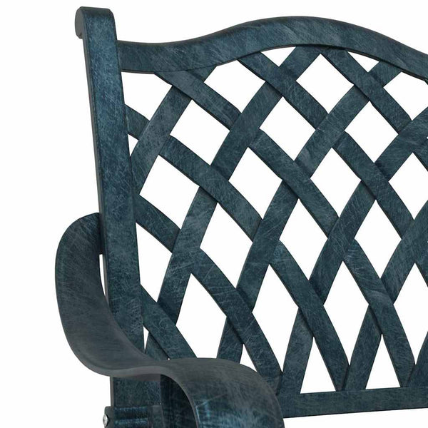 Gartenstuhl 2er Set Grün Aluminium
