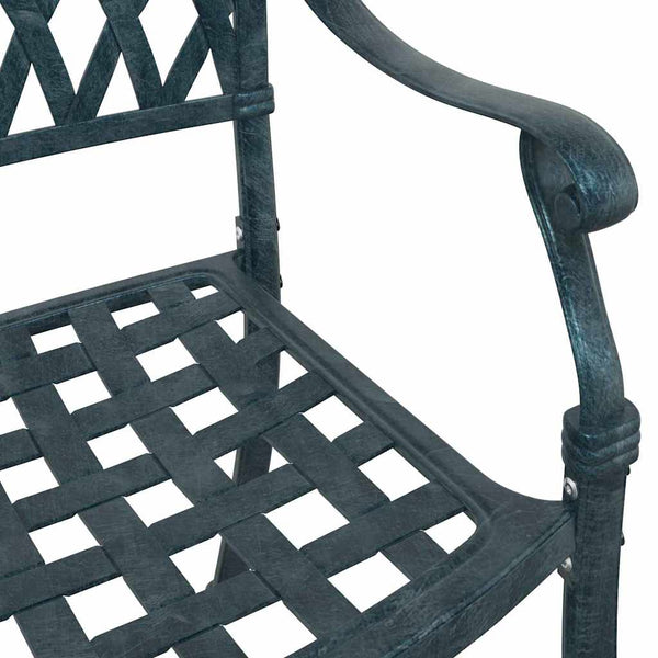 Gartenstuhl 2er Set Grün Aluminium