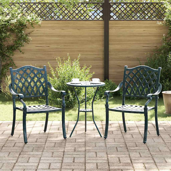 Gartenstuhl 2er Set Grün Aluminium