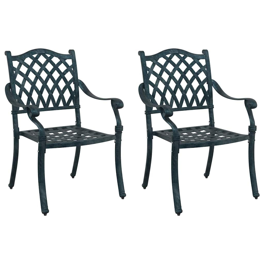 vidaXL Chaises de jardin 2 pcs Vert 56 x 55 x 92,5 cm Aluminium