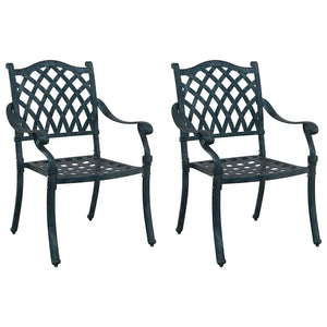 Gartenstuhl 2er Set Grün Aluminium