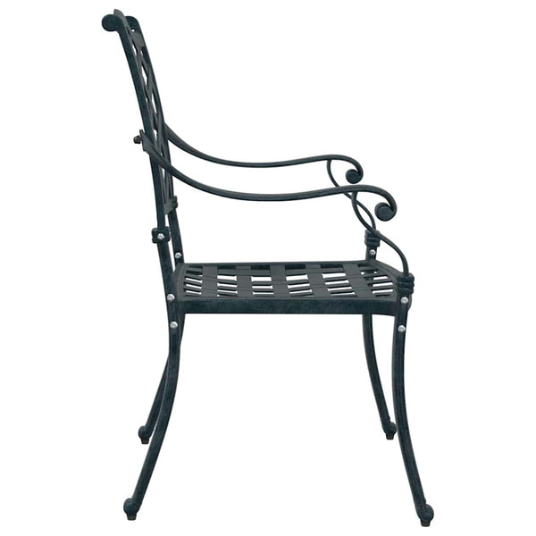 Gartenstuhl 2er Set Grün Aluminium