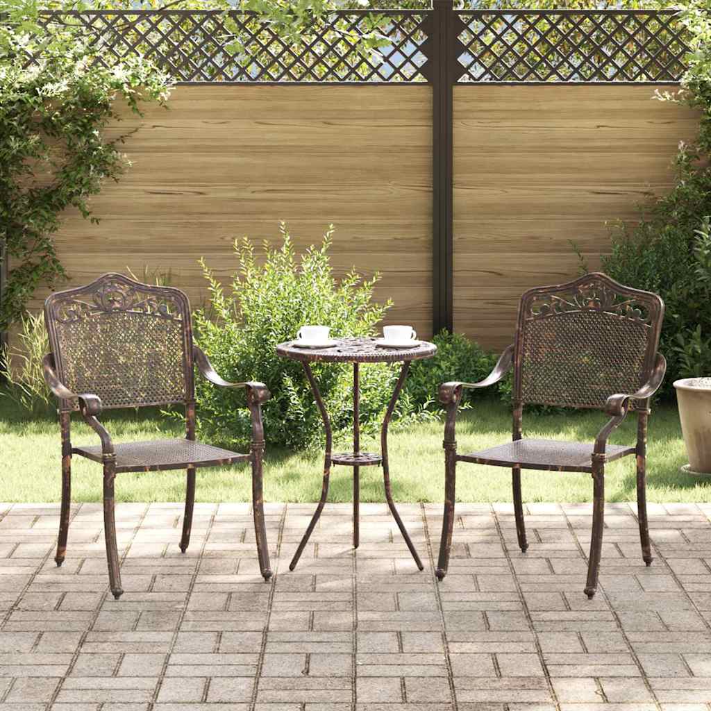Bronze Gartenstühle 2er Set Aluminium