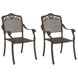 Bronze Gartenstühle 2er Set Aluminium