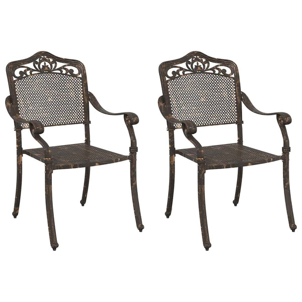 Bronze Gartenstühle 2er Set Aluminium